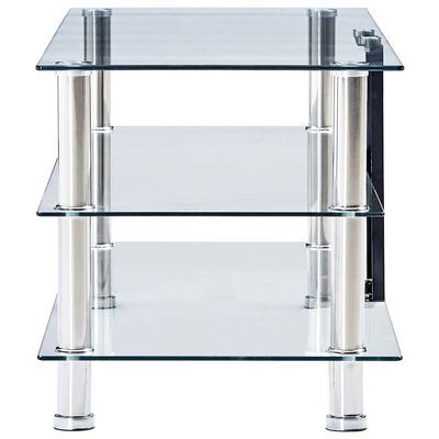 vidaXL TV stolek průhledný 120 x 40 x 40 cm tvrzené sklo