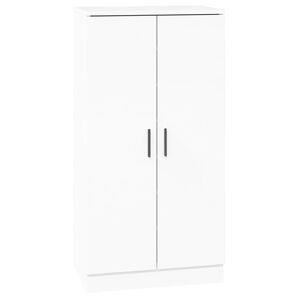 vidaXL Botn&iacute;k b&iacute;l&yacute; s vysok&yacute;m leskem 55x35x108 cm kompozitn&iacute; dřevo