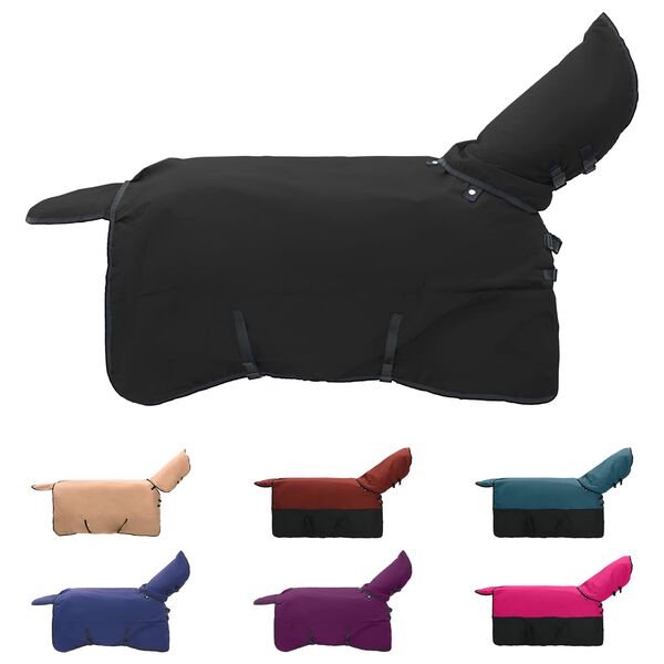 vidaXL Deka pro koně Tmavě zelen&aacute; a čern&aacute; 155 cm Polyester