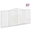 vidaXL Klenut&eacute; gabionov&eacute; ko&scaron;e 7 ks 400x30x180/200cm pozinkovan&eacute; železo