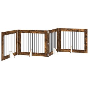 vidaXL Skl&aacute;dac&iacute; ps&iacute; br&aacute;na se stojany 4 pcs Kouřov&yacute; dub 401 cm