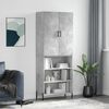 vidaXL Skř&iacute;ň highboard betonově &scaron;ed&aacute; 69,5x34x180 cm kompozitn&iacute; dřevo