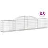 vidaXL Klenut&eacute; gabionov&eacute; ko&scaron;e 8 ks 300x30x60/80 cm pozinkovan&eacute; železo