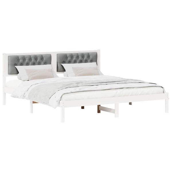 vidaXL R&aacute;m postele Světle &scaron;ed&aacute; 160 x 200 cm Masivn&iacute; borov&eacute; dřevo