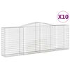 vidaXL Klenut&eacute; gabionov&eacute; ko&scaron;e 10ks 400x50x140/160cm pozinkovan&eacute; železo