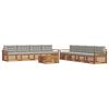vidaXL Venkovn&iacute; pohovkov&aacute; souprava 9 pcs Př&iacute;rodn&iacute; a světle &scaron;ed&aacute;