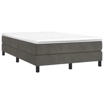 vidaXL Box spring postel s matrací tmavě šedá 120 x 200 cm samet