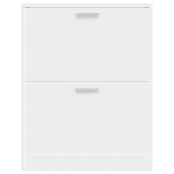 vidaXL Dřevěn&yacute; botn&iacute;k se 2 přihr&aacute;dkami b&iacute;l&yacute;