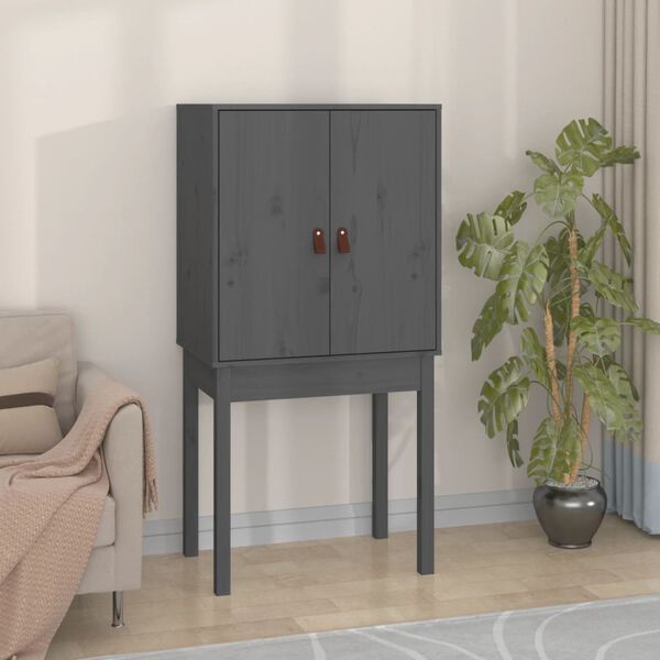 vidaXL Skříň highboard šedá 60x40x120 cm masivní borové dřevo