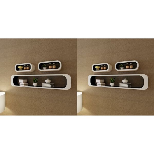 vidaXL Nástěnné police krychlové 6 ks černé a bílé