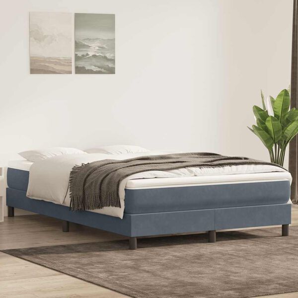 vidaXL Box spring postel s matrac&iacute; tmavě &scaron;ed&aacute; 160x210 cm samet