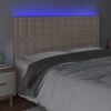 vidaXL Čelo postele s LED cappuccino 180x5x118/128 cm uměl&aacute; kůže