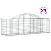 vidaXL Klenut&eacute; gabionov&eacute; ko&scaron;e 3 ks 200x50x60/80 cm pozinkovan&eacute; železo