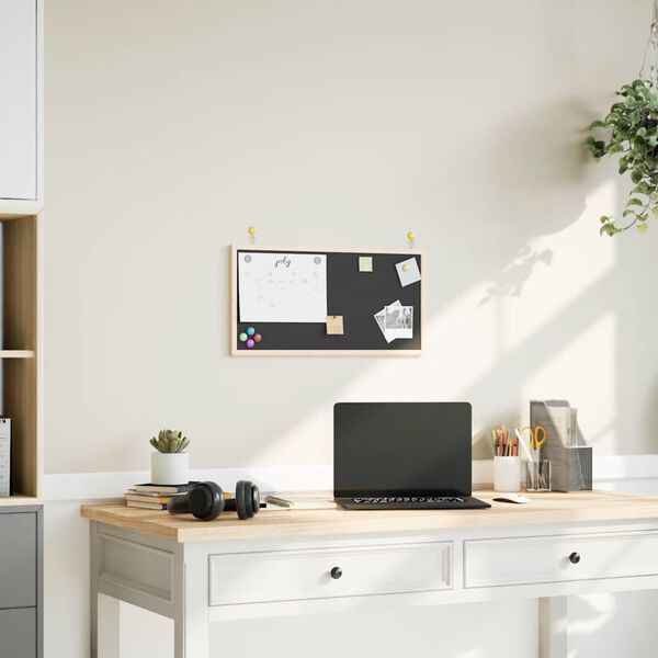 vidaXL Kř&iacute;dov&aacute; tabule s r&aacute;mem z masivn&iacute;ho borovicov&eacute;ho dřeva čern&aacute; 60 x 30 cm