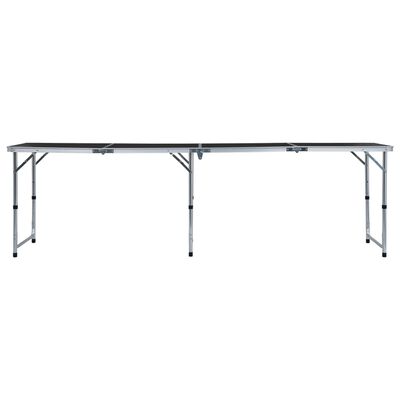 vidaXL Skládací kempingový stůl šedý hliník 240 x 60 cm