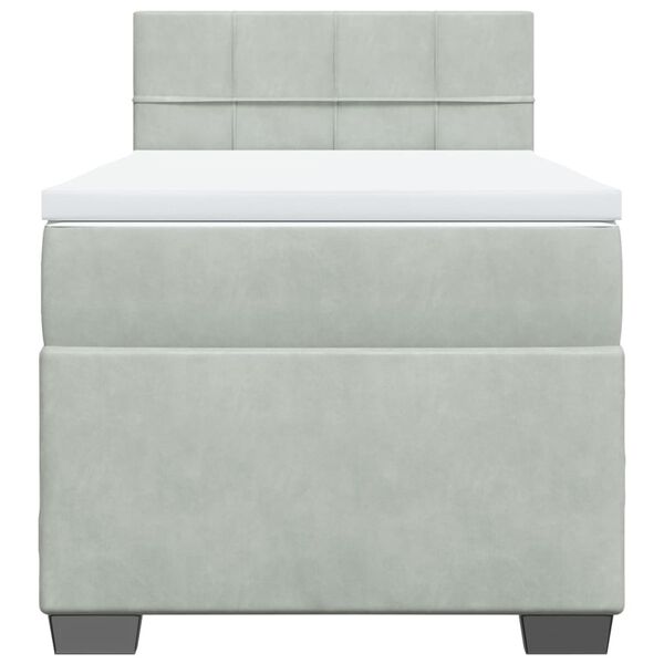 vidaXL Box spring postel s matrac&iacute; světle &scaron;ed&aacute; 80 x 200 cm samet