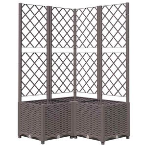 vidaXL Zahradn&iacute; truhl&iacute;k s trel&aacute;ž&iacute; hněd&yacute; 80 x 80 x 136 cm PP
