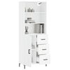 vidaXL Skř&iacute;ň highboard b&iacute;l&aacute; 69,5 x 34 x 180 cm kompozitn&iacute; dřevo