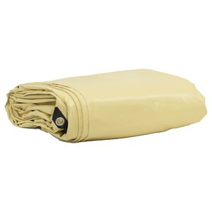 vidaXL Plachta 650g / m&sup2; B&eacute;žov&aacute; 2 x 3 m Pl&aacute;tno s PVC povrchovou &uacute;pravou