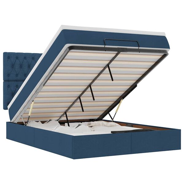 vidaXL Osmansk&yacute; r&aacute;m postele s matrac&iacute; modr&aacute; 140x200cm textil