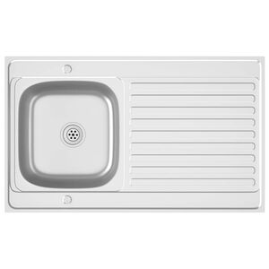 vidaXL Kuchyňsk&yacute; dřez s odtokem stř&iacute;brn&yacute; 1000x600x155 mm nerezov&aacute; ocel