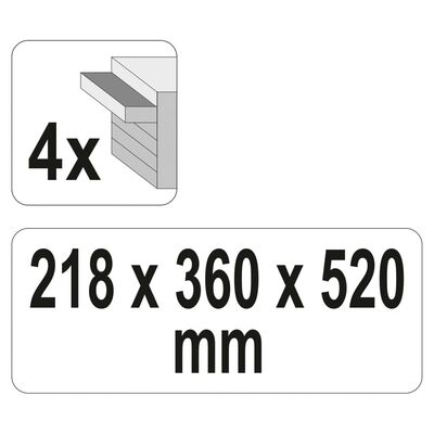 YATO Box na nářadí se 4 zásuvkami 52 x 21,8 x 36 cm