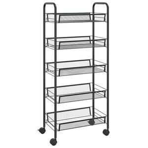 vidaXL Kuchyňsk&yacute; voz&iacute;k s 5 patry čern&yacute; 46 x 26 x 105 cm železo