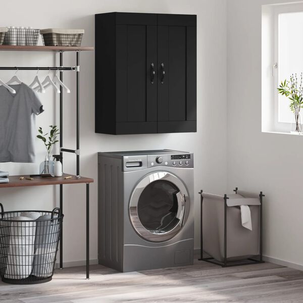 vidaXL Nástěnná skříňka černá 69,5 x 34 x 90 cm kompozitní dřevo