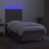 vidaXL Box spring postel s matrac&iacute; a LED taupe 90x190 cm textil