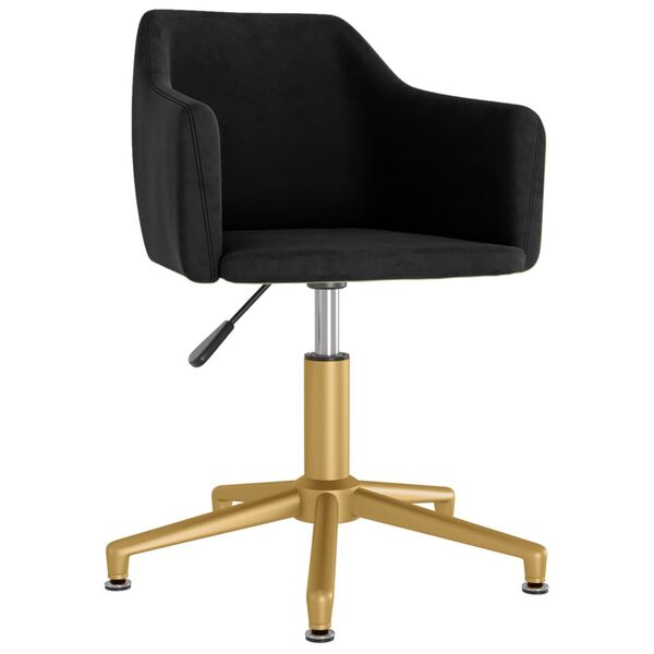 vidaXL Otočn&aacute; j&iacute;deln&iacute; židle čern&aacute; samet