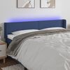vidaXL Čelo postele s LED modr&eacute; 163 x 16 x 78/88 cm textil