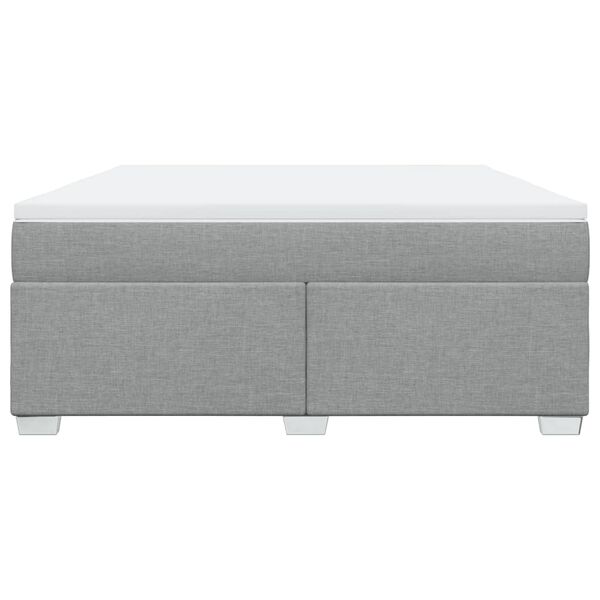 vidaXL Box spring postel s matrac&iacute; světle &scaron;ed&aacute; 180 x 200 cm textil