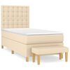 vidaXL Box spring postel s matrac&iacute; kr&eacute;mov&aacute; 100 x 200 cm textil