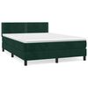 vidaXL Box spring postel s matrac&iacute; tmavě zelen&aacute; 140x190 cm samet