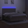 vidaXL Box spring postel s matrac&iacute; a LED taupe 180x200 cm textil