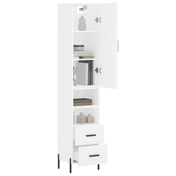 vidaXL Skříň highboard bílá 34,5 x 34 x 180 cm kompozitní dřevo