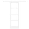 vidaXL Posuvn&eacute; dveře B&iacute;l&aacute; 73,5 x 211 cm Masivn&iacute; borov&eacute; dřevo a sklo