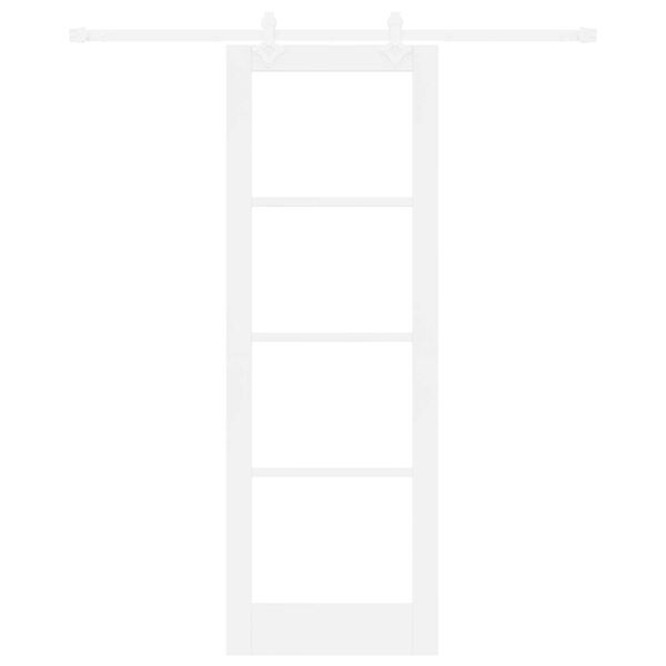 vidaXL Posuvn&eacute; dveře B&iacute;l&aacute; 73,5 x 211 cm Masivn&iacute; borov&eacute; dřevo a sklo