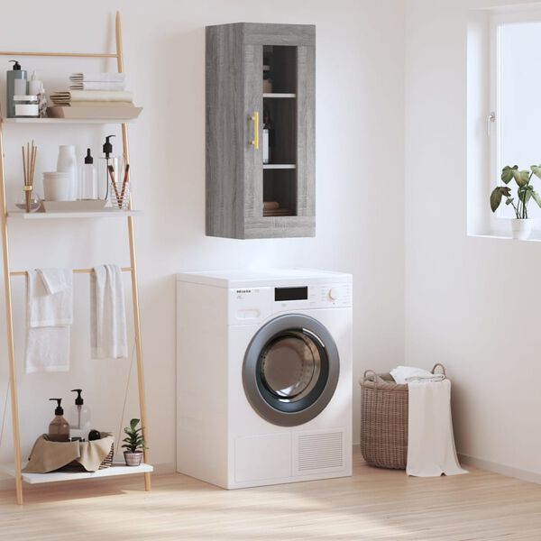 vidaXL N&aacute;stěnn&aacute; skř&iacute;ňka &scaron;ed&aacute; sonoma 34,5 x 34 x 90 cm