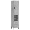 vidaXL Skř&iacute;ň highboard betonově &scaron;ed&aacute; 34,5x34x180 cm kompozitn&iacute; dřevo