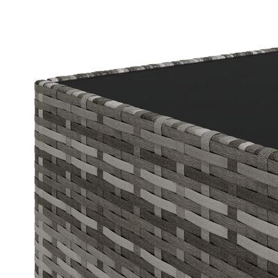 vidaXL Zahradní konferenční stolek čtverec šedý 50x50x30 cm polyratan