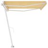 vidaXL Volně stojící ručně zatahovací markýza 400 x 300 cm žlutobílá