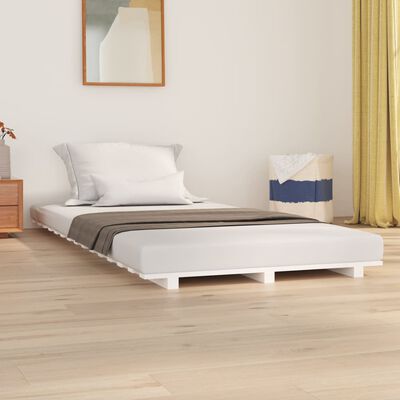 vidaXL Rám postele bílý 100 x 200 cm masivní borovice