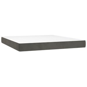 vidaXL Ta&scaron;tičkov&aacute; matrace středn&iacute; tvrdost tmavě &scaron;ed&aacute; 183 x 213 x 20 cm samet