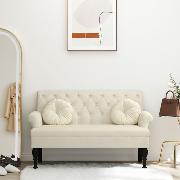 vidaXL Lavice s opěradlem 120 x 62 x 75,5 cm len