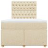 vidaXL Box spring postel s matrací krémová 120x190 cm textil