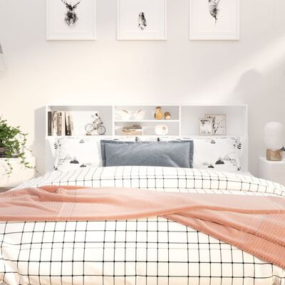 vidaXL Čelo postele s úložným prostorem bílé 180 x 19 x 103,5 cm
