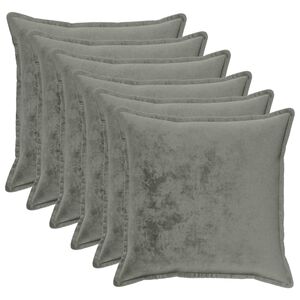 vidaXL Povlak na pol&scaron;t&aacute;ř 6 pcs HOUTEN Tmavě &scaron;ed&aacute; 70 x 70 cm Flanel