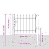 vidaXL Brána na plot Šedá 100 x 75 cm Ocel s práškovým nástřikem