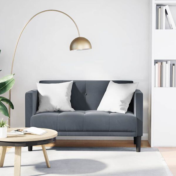 vidaXL Loveseat Sofa tmavě &scaron;ed&aacute; 111 cm samet